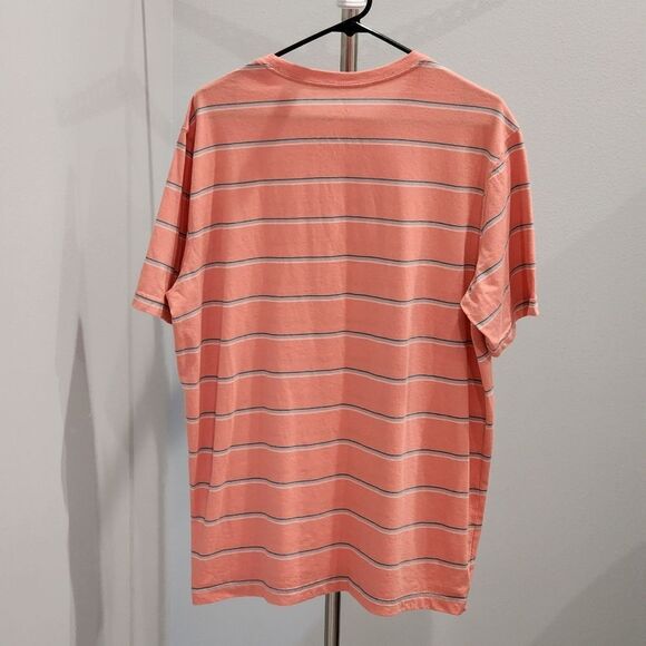George Men's Short Sleeve Tee - Coral and Gray Stripes - Picture 2 of 7